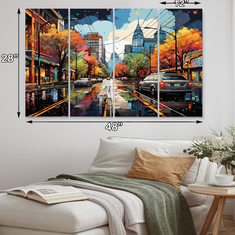 DesignArt City Nashville Popart II On Metal 4 Pieces Print Wayfair Canada